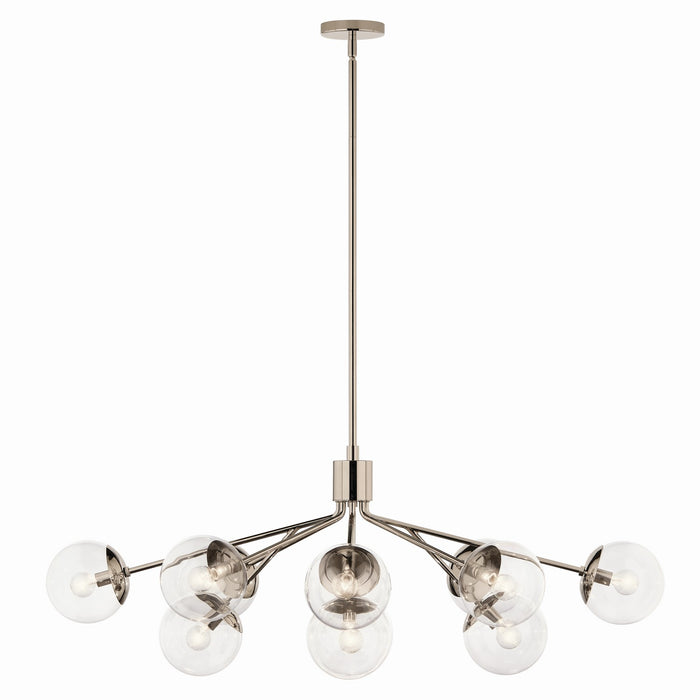 Kichler 52703PNCLR 12 Light Linear Chandelier Convertible, Polished Nickel (5)