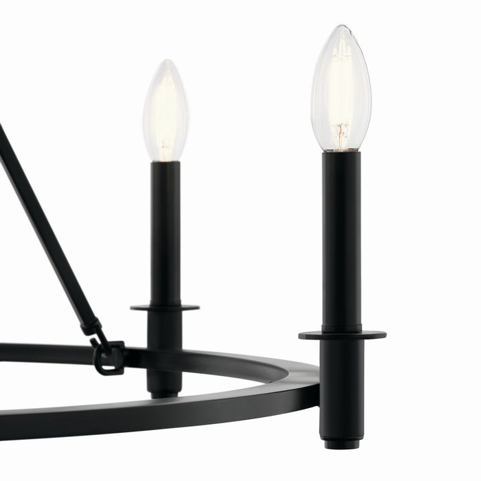 Kichler 52705BK Six Light Chandelier, Black (3)