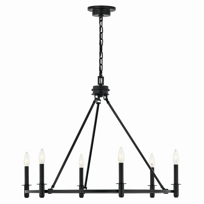 Kichler 52705BK Six Light Chandelier, Black (4)