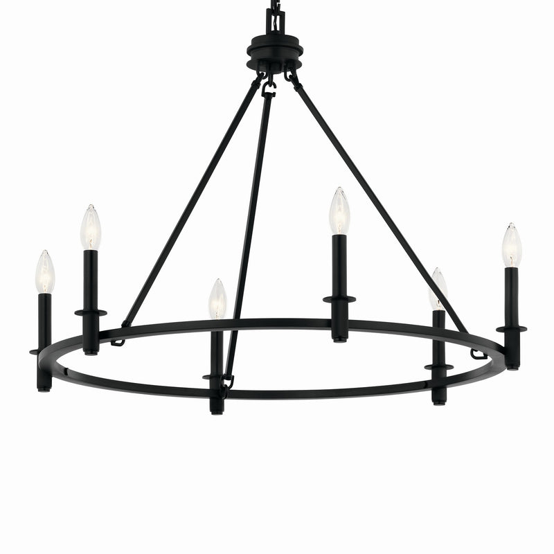 Kichler 52705BK Six Light Chandelier, Black (5)