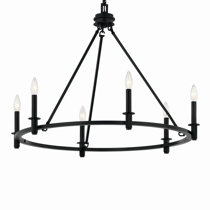 Kichler 52705BK Six Light Chandelier, Black (5)