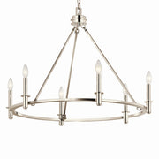 Kichler 52705PN Six Light Chandelier, Polished Nickel (2)