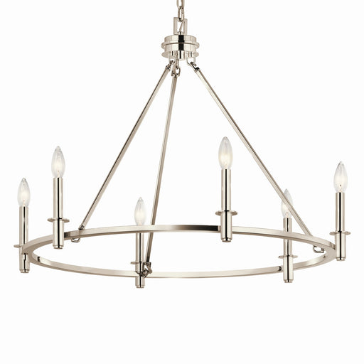 Kichler 52705PN Six Light Chandelier, Polished Nickel (2)