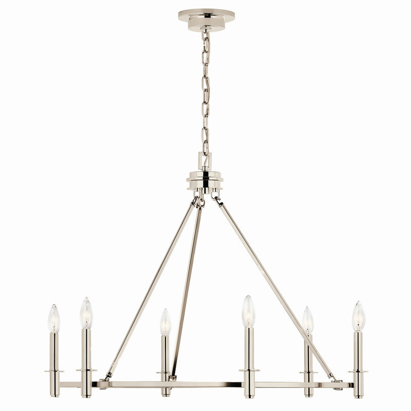 Kichler 52705PN Six Light Chandelier, Polished Nickel (4)