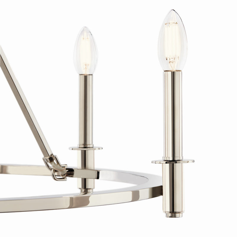Kichler 52705PN Six Light Chandelier, Polished Nickel (5)