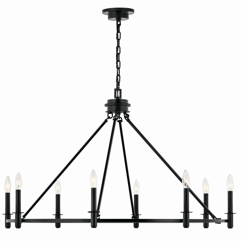 Kichler 52706BK Eight Light Chandelier, Black (4)