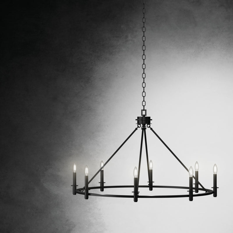 Kichler 52706BK Eight Light Chandelier, Black (6)