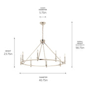 Kichler 52706PN Eight Light Chandelier, Polished Nickel (4)