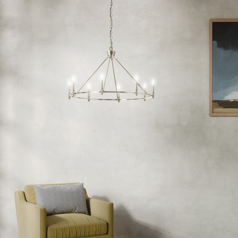 Kichler 52706PN Eight Light Chandelier, Polished Nickel (6)