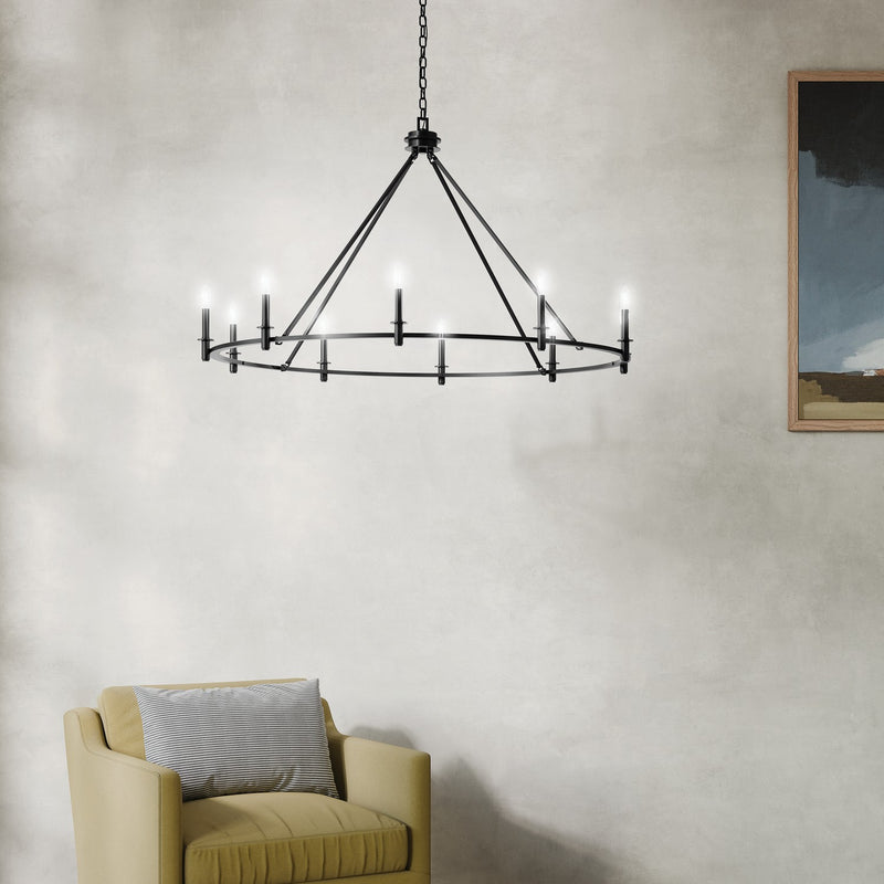 Kichler 52707BK Ten Light Chandelier, Black (6)