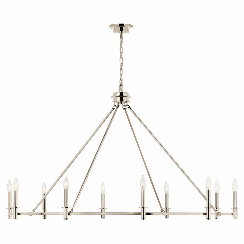 Kichler 52707PN Ten Light Chandelier, Polished Nickel (2)