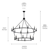 Kichler 52708BK 18 Light Chandelier, Black (4)