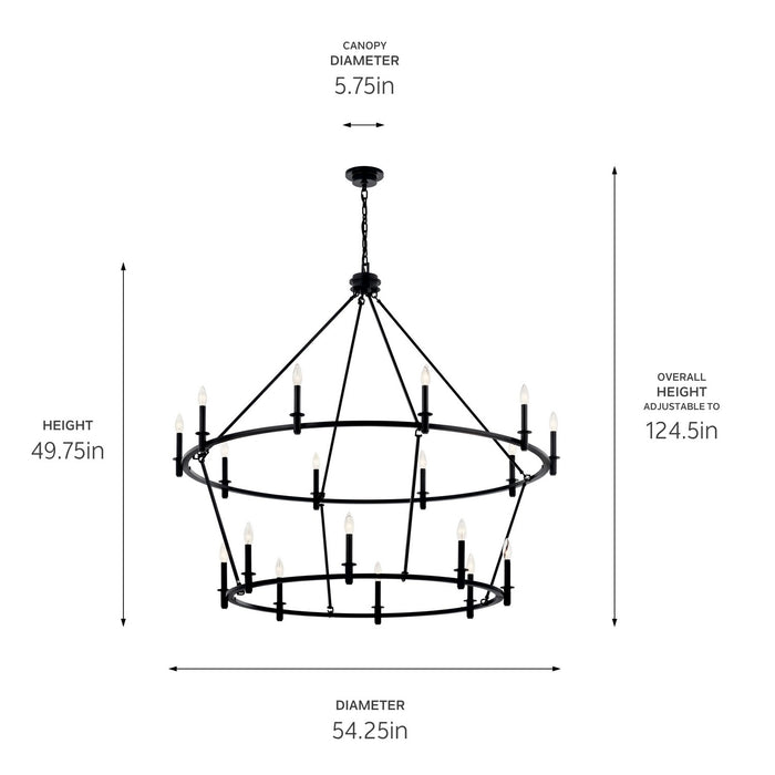 Kichler 52708BK 18 Light Chandelier, Black (4)