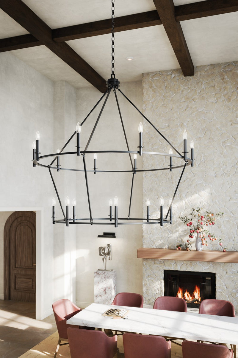 Kichler 52708BK 18 Light Chandelier, Black (5)
