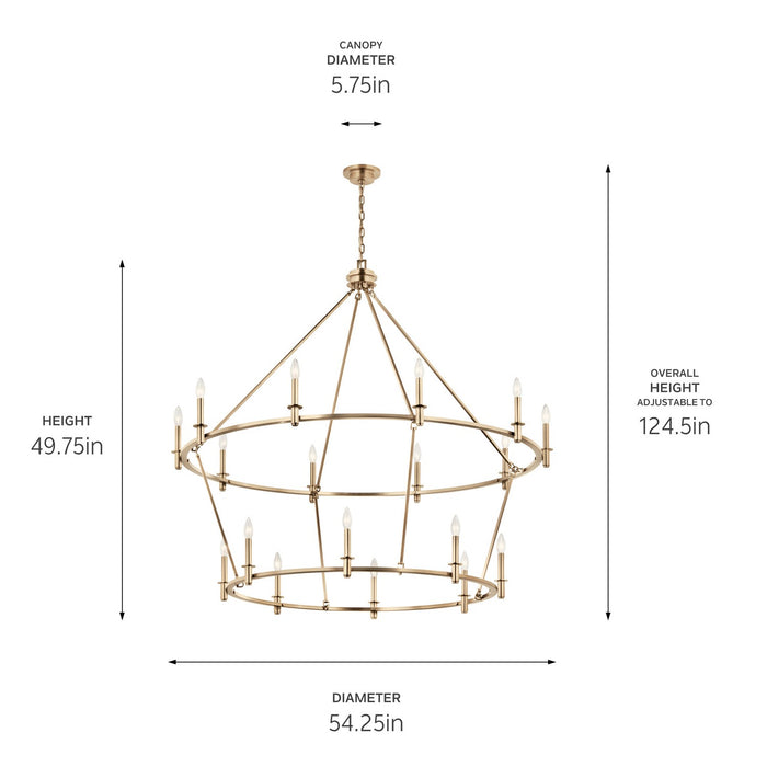 Kichler 52708CPZ 18 Light Chandelier, Champagne Bronze (4)