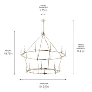 Kichler 52708PN 18 Light Chandelier, Polished Nickel (4)