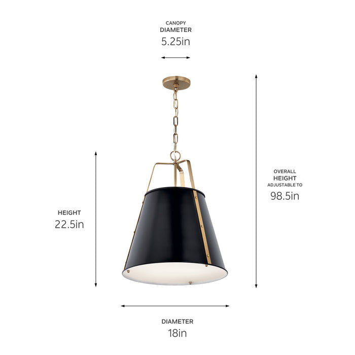 Kichler 52711BK Two Light Pendant, Black (5)
