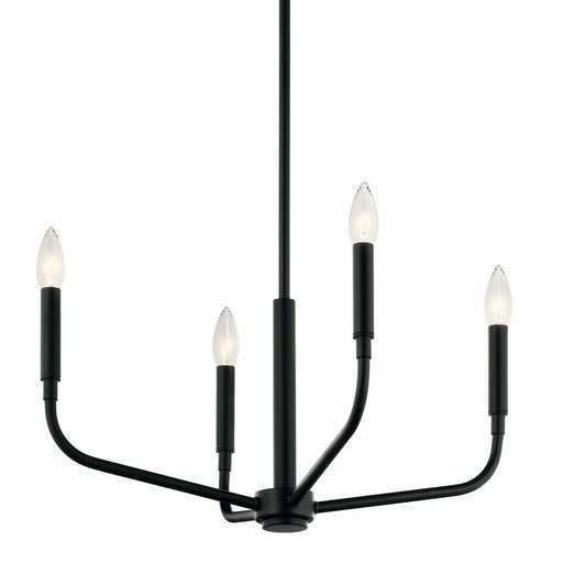 Kichler 52716BK Four Light Chandelier/Semi Flush Mount, Black (2)