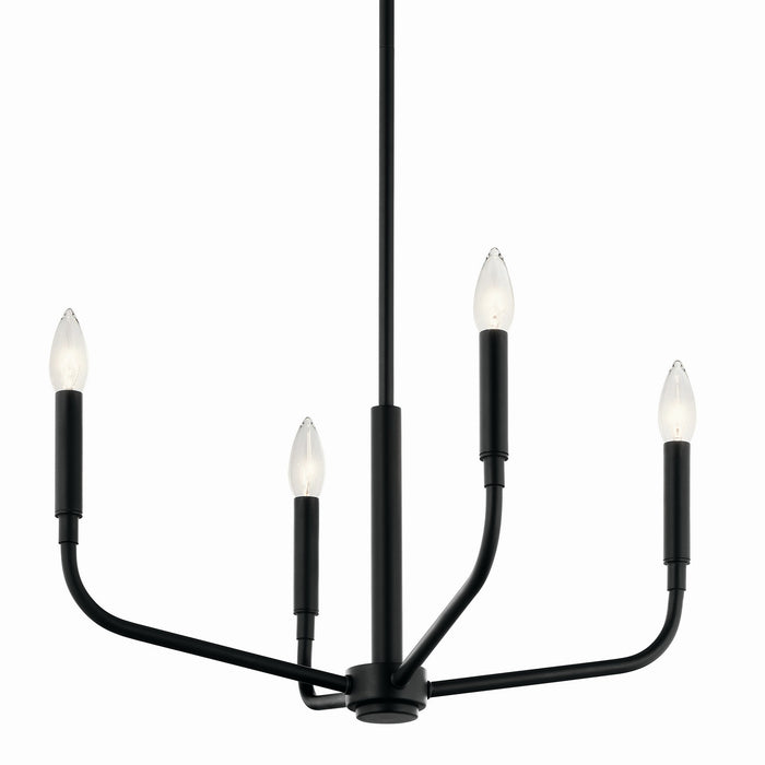 Kichler 52716BK Four Light Chandelier/Semi Flush Mount, Black (2)