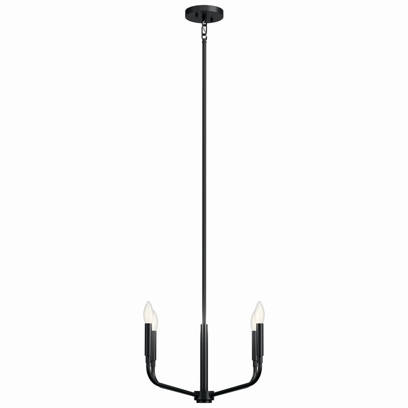 Kichler 52716BK Four Light Chandelier/Semi Flush Mount, Black (4)