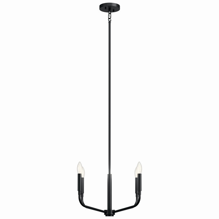 Kichler 52716BK Four Light Chandelier/Semi Flush Mount, Black (4)