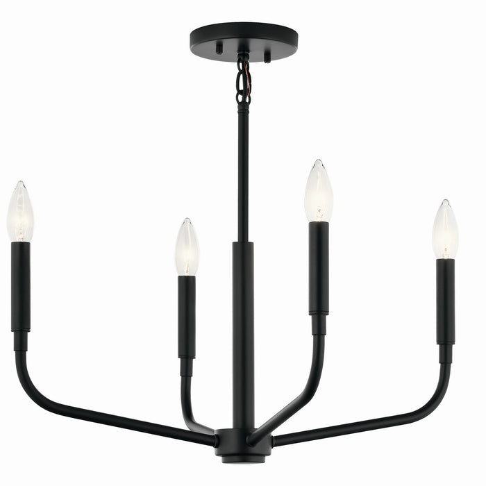 Kichler 52716BK Four Light Chandelier/Semi Flush Mount, Black (5)