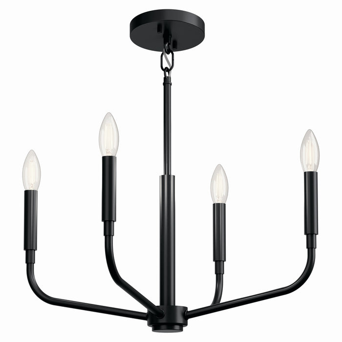 Kichler 52716BK Four Light Chandelier/Semi Flush Mount, Black (6)