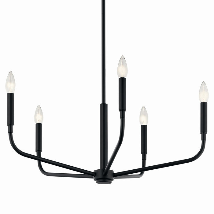 Kichler 52717BK Five Light Chandelier, Black (2)