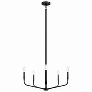 Kichler 52717BK Five Light Chandelier, Black (4)