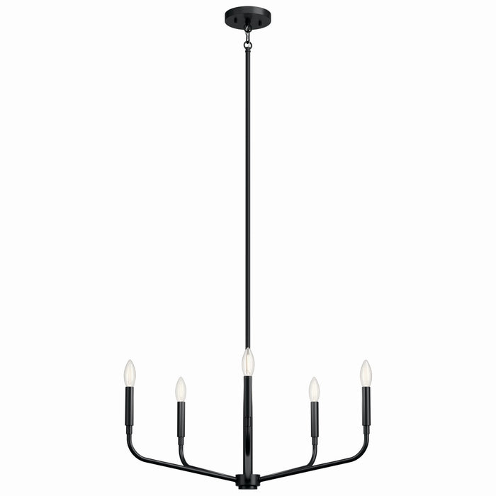Kichler 52717BK Five Light Chandelier, Black (4)