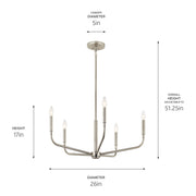 Kichler 52717NI Five Light Chandelier, Brushed Nickel (6)