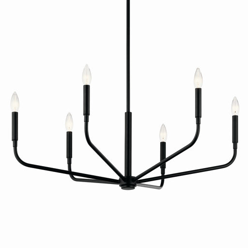 Kichler 52718BK Six Light Chandelier, Black (2)
