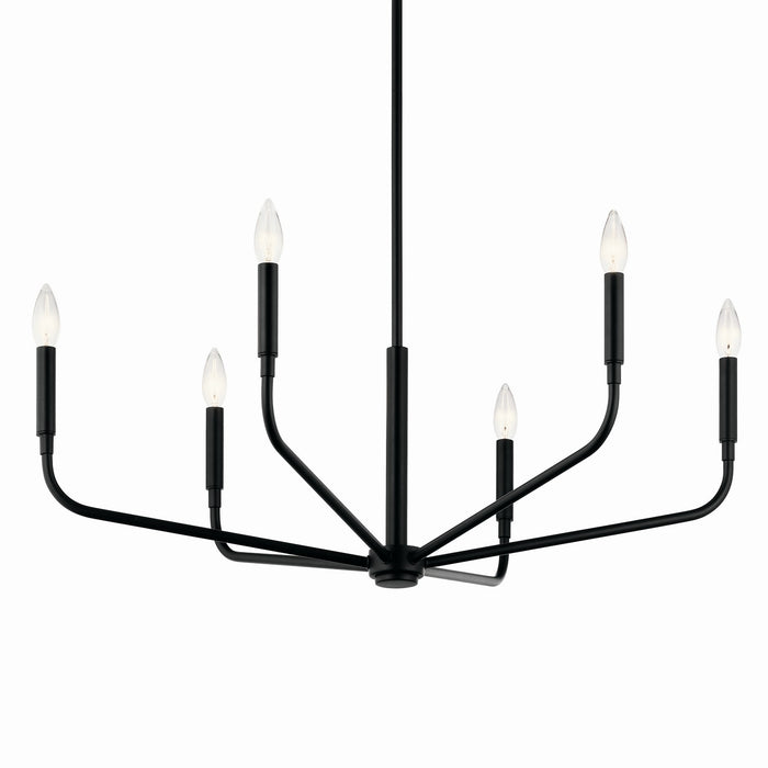 Kichler 52718BK Six Light Chandelier, Black (2)