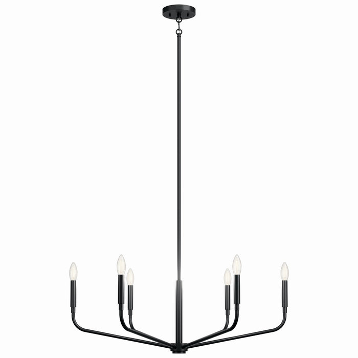 Kichler 52718BK Six Light Chandelier, Black (4)