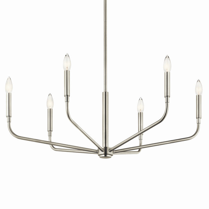 Kichler 52718NI Six Light Chandelier, Brushed Nickel (2)