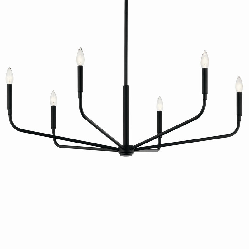 Kichler 52719BK Six Light Chandelier, Black (2)