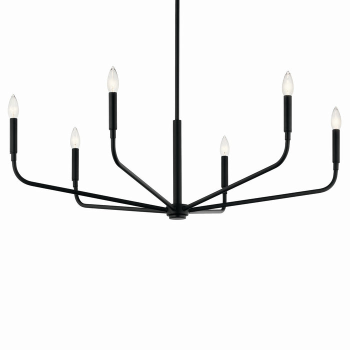 Kichler 52719BK Six Light Chandelier, Black (2)