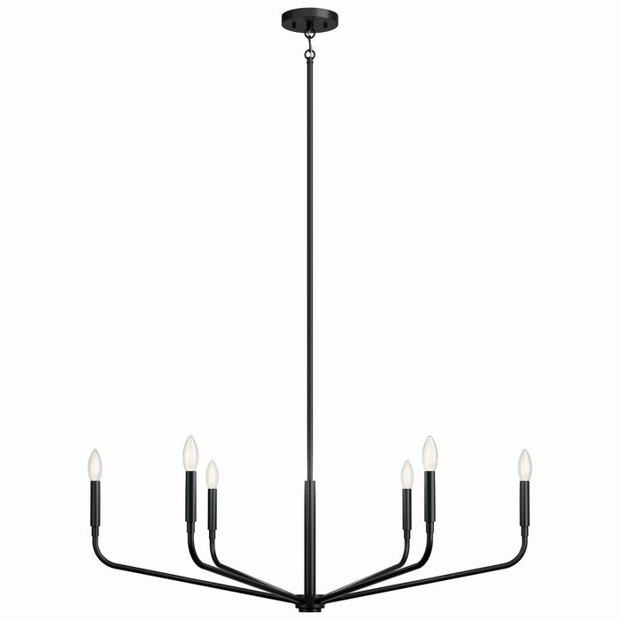 Kichler 52719BK Six Light Chandelier, Black (4)