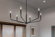 Kichler 52719BK Six Light Chandelier, Black (6)