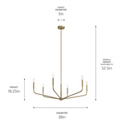 Kichler 52719CPZ Six Light Chandelier, Champagne Bronze (5)