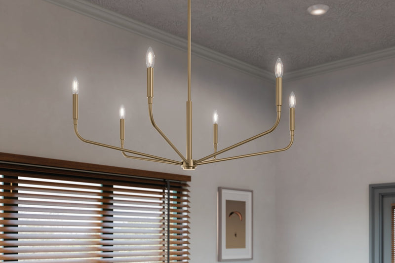 Kichler 52719CPZ Six Light Chandelier, Champagne Bronze (6)