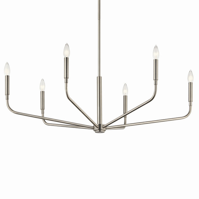 Kichler 52719NI Six Light Chandelier, Brushed Nickel (2)