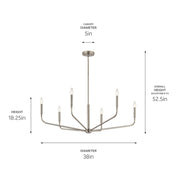 Kichler 52719NI Six Light Chandelier, Brushed Nickel (5)