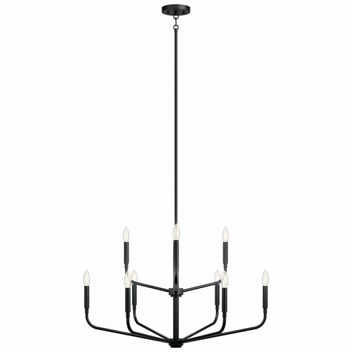 Kichler 52720BK Nine Light Chandelier, Black (2)
