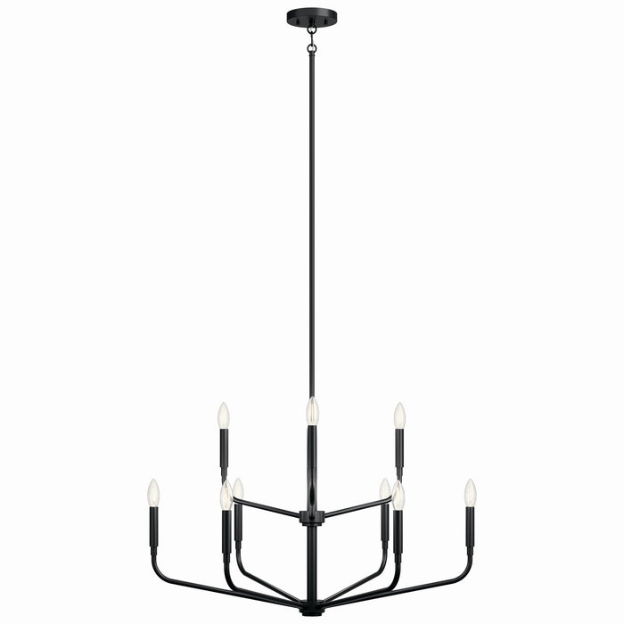 Kichler 52720BK Nine Light Chandelier, Black (2)