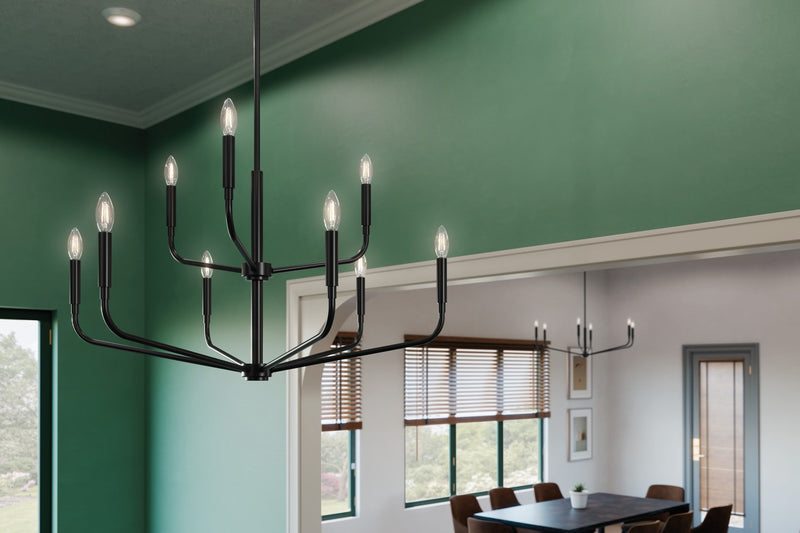 Kichler 52720BK Nine Light Chandelier, Black (6)