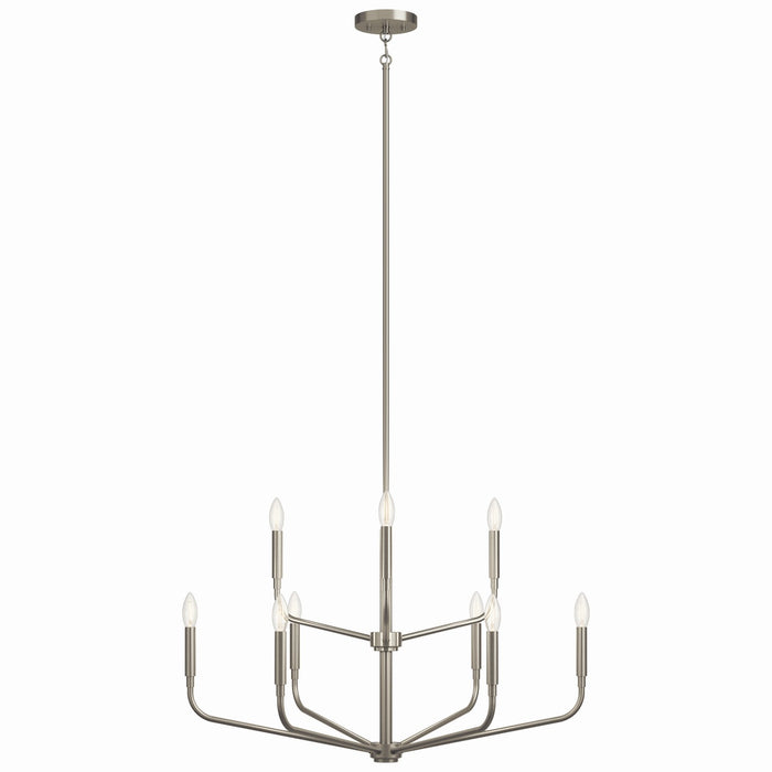 Kichler 52720NI Nine Light Chandelier, Brushed Nickel (2)