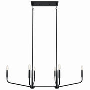 Kichler 52721BK Six Light Linear Chandelier, Black (2)