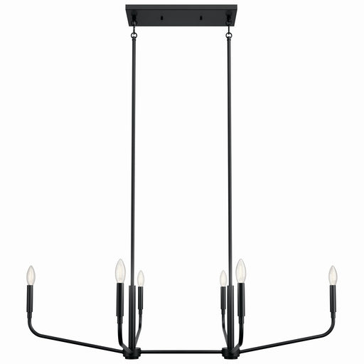 Kichler 52721BK Six Light Linear Chandelier, Black (2)