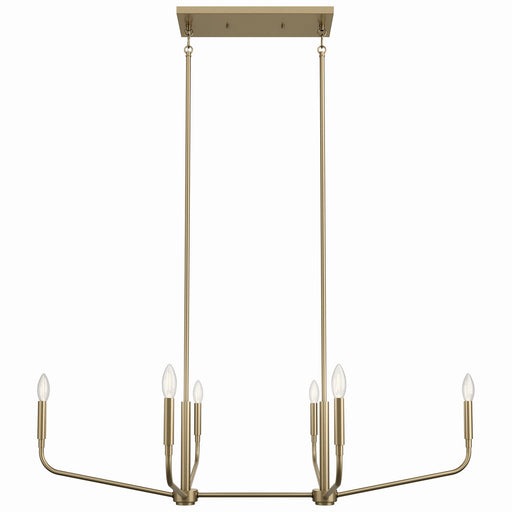 Kichler 52721CPZ Six Light Linear Chandelier, Champagne Bronze (2)